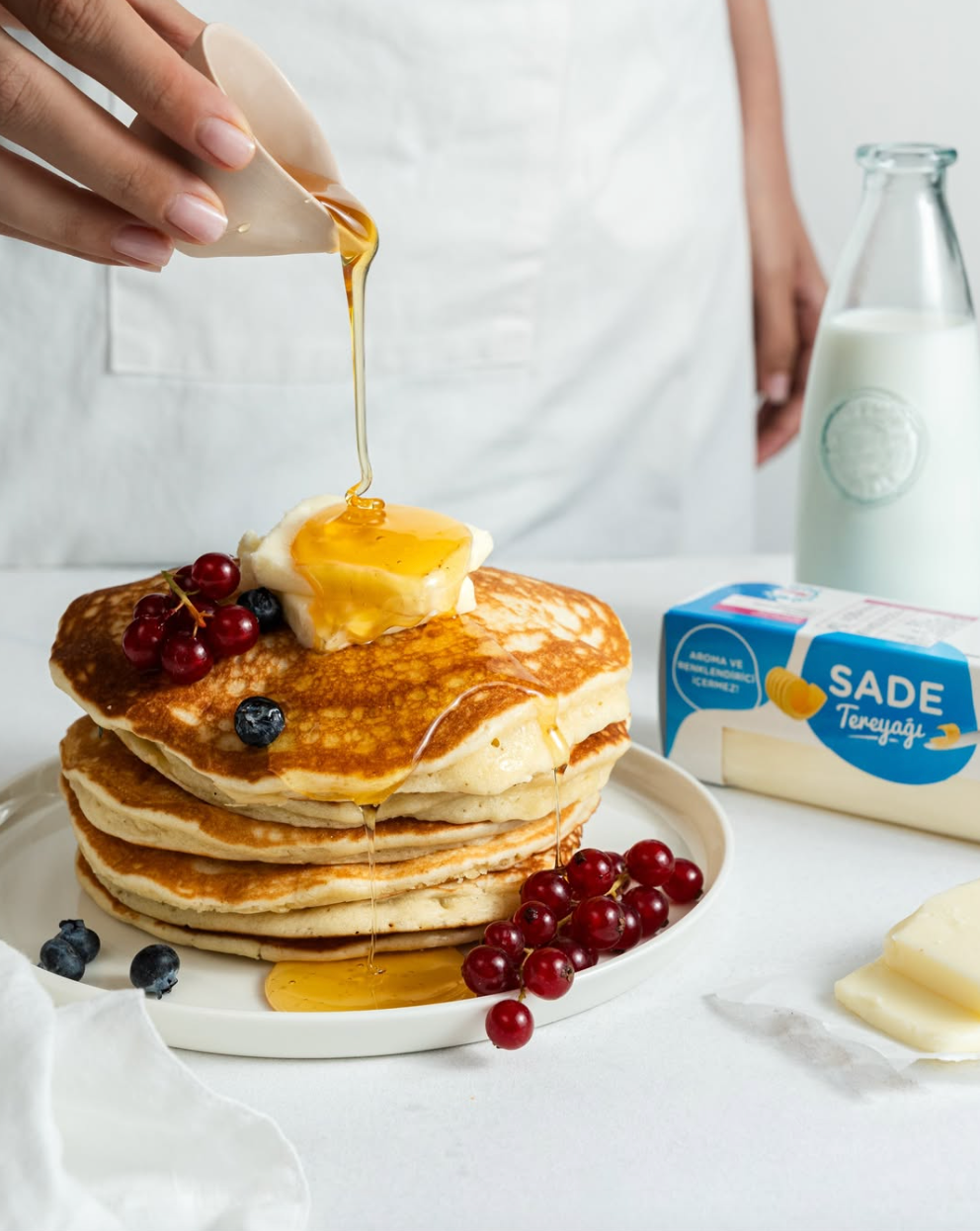Milgo Sade Tereyağı ile Pancake